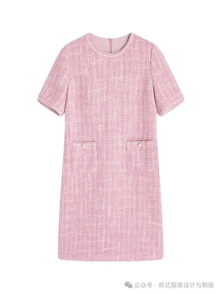 5款-法式小香風連衣裙結構紙樣裁剪圖！