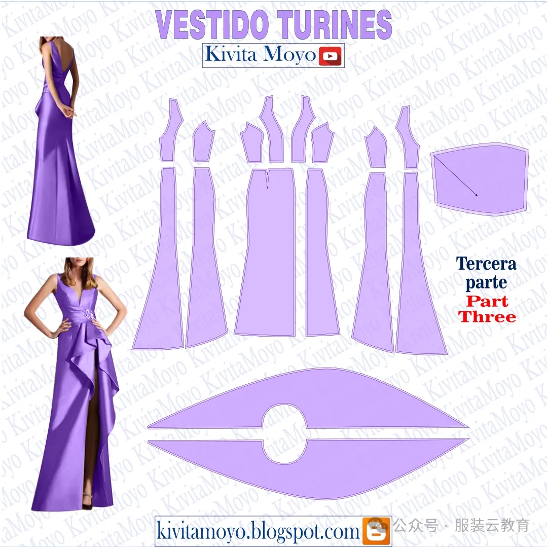 6款漂亮禮服的裁剪圖