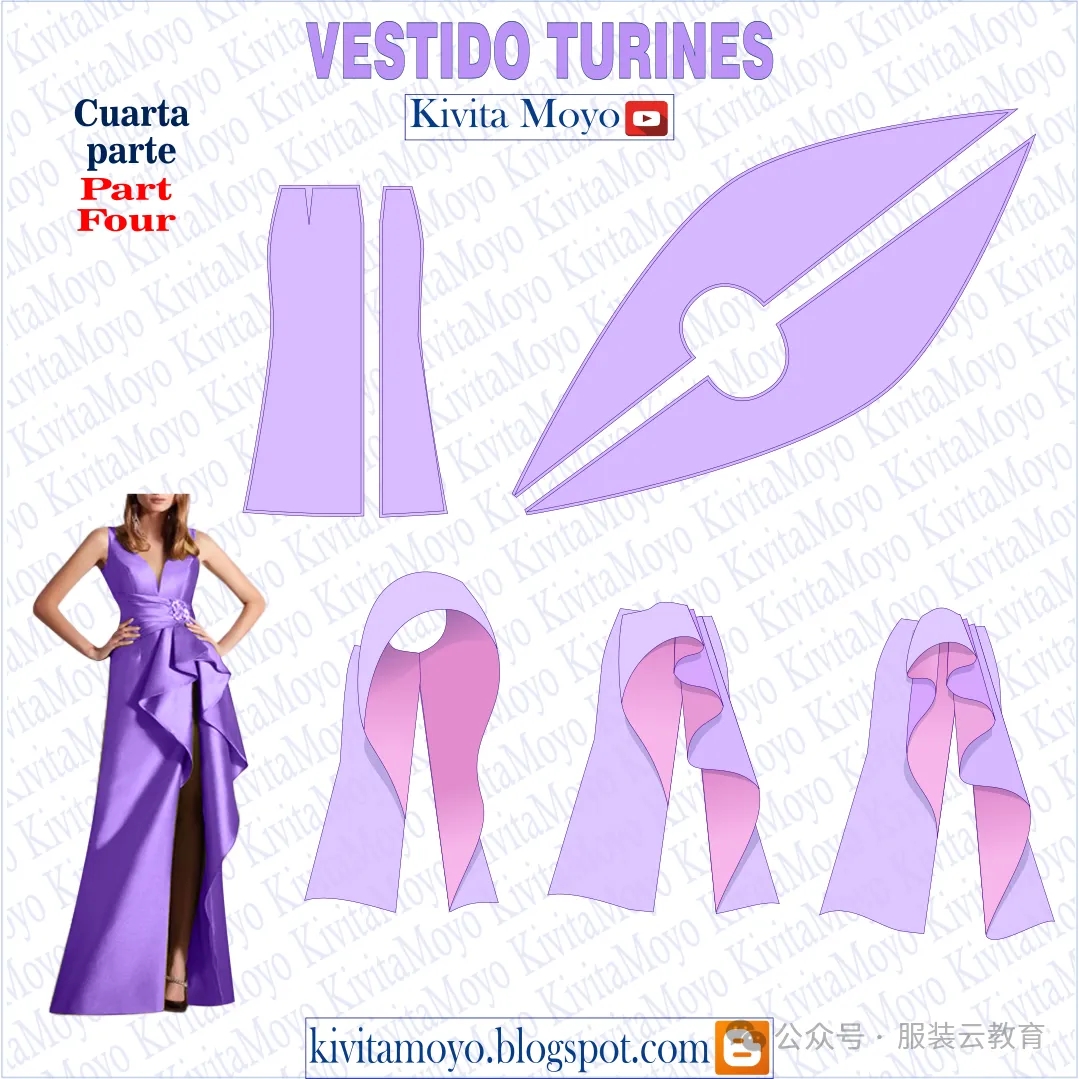 6款漂亮禮服的裁剪圖