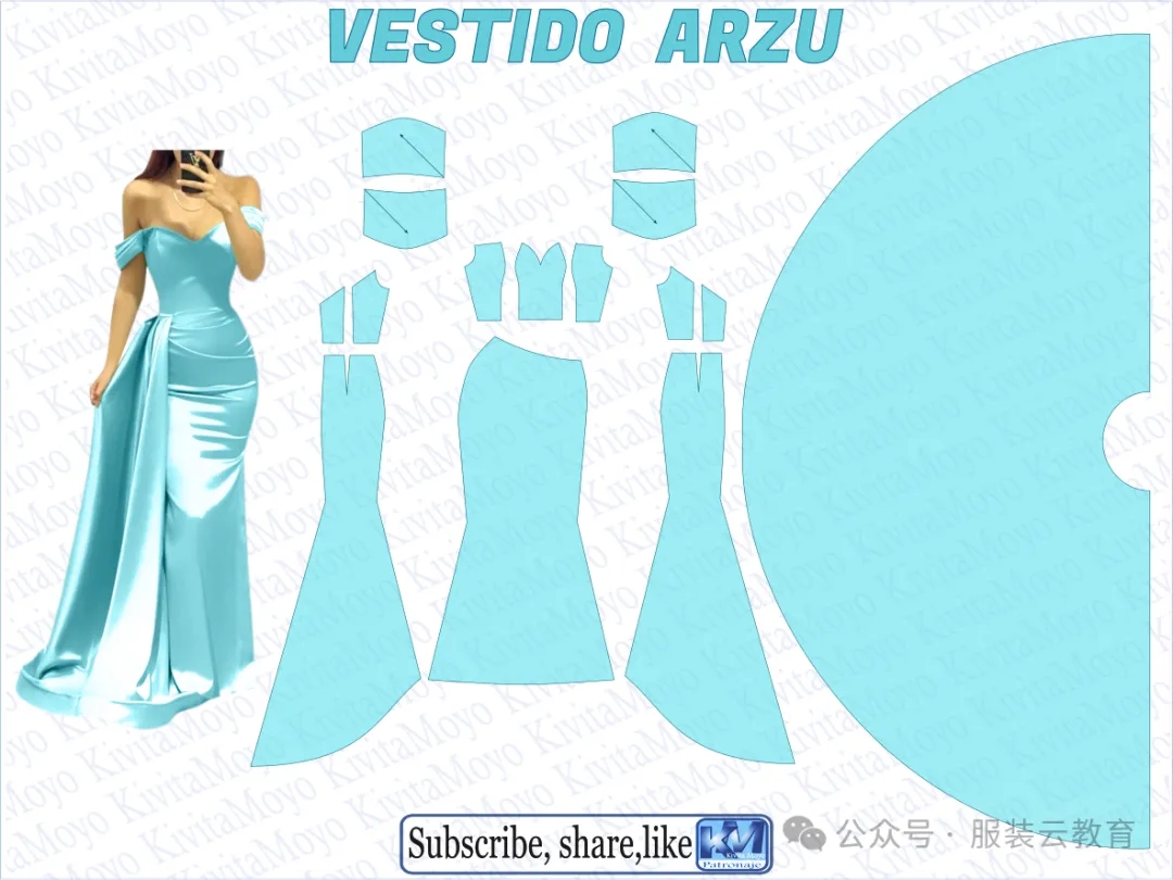 6款漂亮禮服的裁剪圖